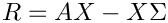 $ R = A X - X \Sigma$