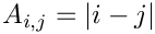 $A_{i,j} = | i - j |$