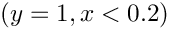 $(y = 1, x < 0.2)$
