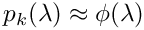 $ p_k(\lambda)
\approx \phi(\lambda) $