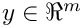 $ y\in\Re^m$