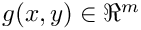 $ g(x,y)\in\Re^m$