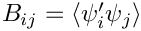 $B_{ij} = \langle\psi_i'\psi_j\rangle$