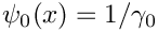 $\psi_{0}(x) = 1/\gamma_0$