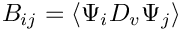 $B_{ij} = \langle \Psi_i D_v\Psi_j\rangle$