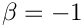 $\beta = -1$